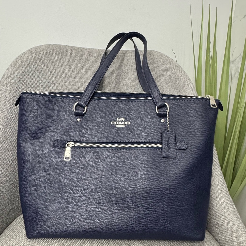 Coach Dark Blue Leather Tote